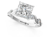 Silver Princess Solitaire Twisted Band with Prong Setting 1