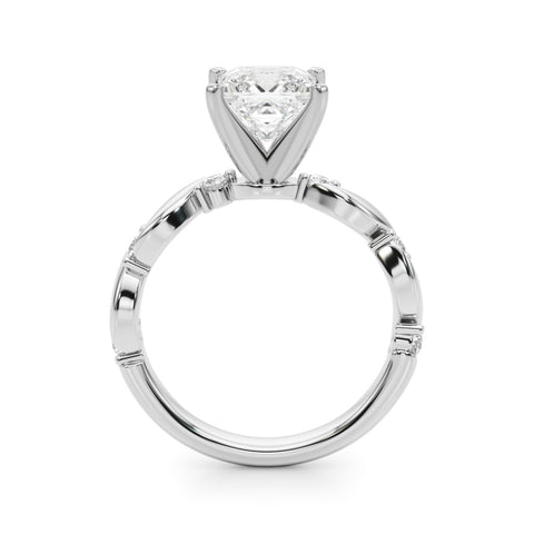 Silver Princess Solitaire Twisted Band with Prong Setting 1