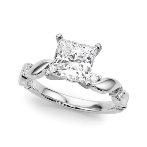 Silver Princess Solitaire Twisted Band with Prong Setting 2