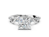 Silver Princess Solitaire Twisted Band with Prong Setting