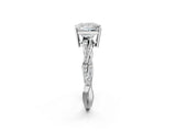 Silver Princess Solitaire Twisted Pave Diamond Ring with Four-Prong Setting_2