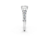 Silver Radiant Brilliant Diamond Pavé Band with Six-Prong Setting_13