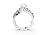 Silver Radiant Brilliant Solitaire with Side Stones on a Pave Band and Four-Prong Setting_17