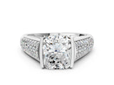 Silver Radiant Cut Cut Diamond Channel Set Pave Band with Tension Prong Setting_7