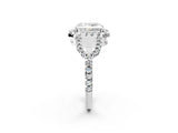 Silver Radiant Cut Cut Diamond Halo Engagement Ring with Open Split Pavé Band_15