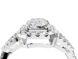 Silver Radiant Cut Cut Diamond Halo Engagement Ring with Open Split Pavé Band_17