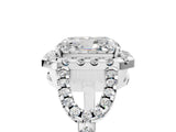 Silver Radiant Cut Cut Diamond Halo Engagement Ring with Open Split Pavé Band_18