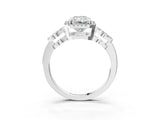 Silver Radiant Cut Cut Halo Diamond Infinity Band with Four-Prong Setting_16