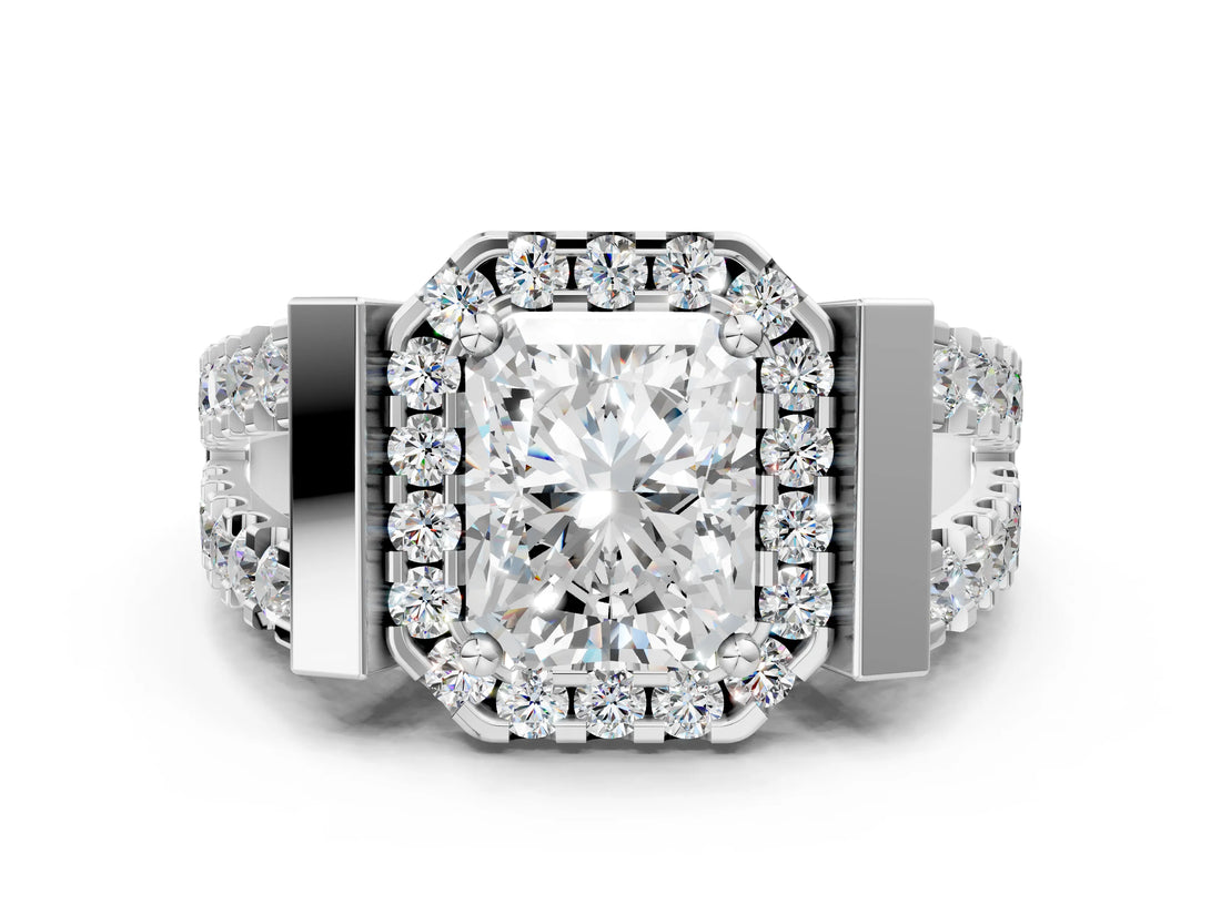 Silver Radiant Cut Cut Halo Split Shank Prong Set Ring_19