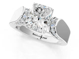 Silver Radiant Cut Diamond Channel Set Solitaire Ring with Four-Prong Setting_11