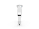 Silver Radiant Cut Diamond Channel Set Solitaire Ring with Four-Prong Setting_12
