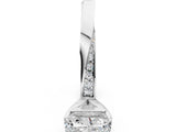 Silver Radiant Cut Diamond Engagement Ring with Side Stone Accents and Four-Prong Setting_37
