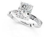 Silver Radiant Cut Diamond Engagement Ring with Side Stone Accents and Four-Prong Setting_38