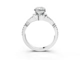 Silver Radiant Cut Diamond  Halo Twist Band Solitaire Prong Setting Ring_27
