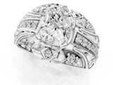 Silver Radiant Cut Diamond Pave Art Deco Split Shank Ring with Four-Prong Setting_14
