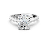 Silver Radiant Cut Diamond Solitaire Engagement Ring with Cathedral Setting and Four-Prong Mount_14