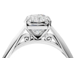 Silver Radiant Cut Diamond Solitaire Engagement Ring with Cathedral Setting and Four-Prong Mount_18