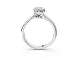 Silver Radiant Cut Diamond Solitaire Engagement Ring with Classic Band and Four-Prong Setting_28