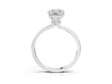 Silver Radiant Cut Diamond Solitaire Ring with Classic Band and Four-Prong Setting_10