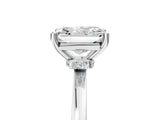 Silver Radiant Cut Diamond Solitaire Ring with Classic Band and Four-Prong Setting_12