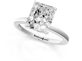 Silver Radiant Cut Diamond Solitaire Ring with Classic Band and Four-Prong Setting_8
