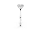 Silver Radiant Cut Diamond Solitaire Ring with Classic Band and Four-Prong Setting_9