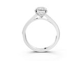 Silver Radiant Cut Diamond Solitaire Ring with Pavé Band and Prong Setting_31