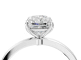 Silver Radiant Cut Diamond Solitaire Ring with Thin Band and Prong Setting_16