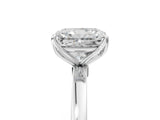 Silver Radiant Cut Diamond Solitaire Ring with Thin Band and Prong Setting_17