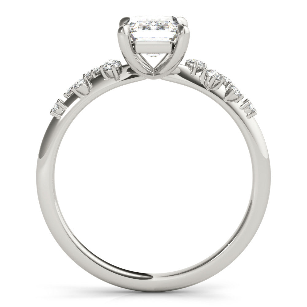 Silver Radiant Cut Diamond Vine Band with Four-Prong Setting 1