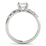 Platinum 1.57 Carat D VVS1 Emerald Cut Diamond Vine Band with Four-Prong Setting