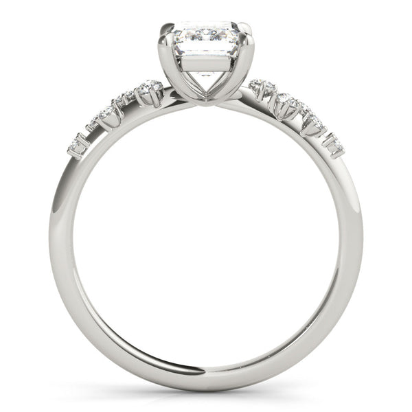 Platinum 1.57 Carat D VVS1 Emerald Cut Diamond Vine Band with Four-Prong Setting