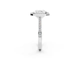 Silver Radiant Cut Halo Bezel Diamond Pave Band Ring_15
