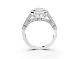 Silver Radiant Cut Halo Diamond Split Shank Pave Ring_16