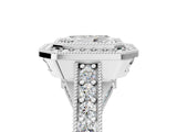 Silver Radiant Cut Halo Diamond Split Shank Pave Ring_18