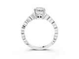 Silver Radiant Cut Solitaire Diamond Ring with Infinity Twist Band and Four-Prong Setting_28