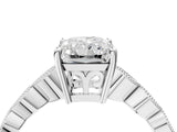 Silver Radiant Cut Solitaire Diamond Ring with Infinity Twist Band and Four-Prong Setting_29