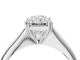 Silver Radiant Cut Solitaire Diamond Ring with Six-Prong Setting and Classic Band_10