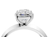Silver Radiant Cut Solitaire Engagement Ring with Flat Band and Four-Prong Setting 4
