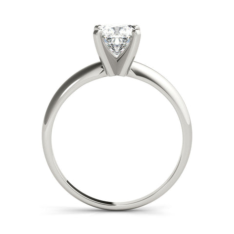 10K White Gold 2 Carat F VS1 Round Cut Solitaire Engagement Ring with Round Band and Four-Prong Setting