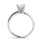 10K White Gold 1.51 Carat F VS1 Heart Cut Solitaire Engagement Ring with Round Band and Four-Prong Setting