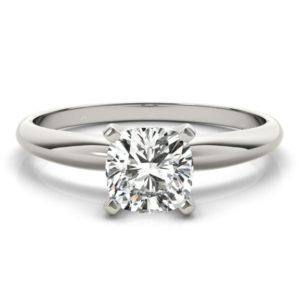 10K White Gold 2.02 Carat E VS1 Pear Cut Solitaire Engagement Ring with Round Band and Four-Prong Setting