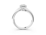 Silver Radiant Cut Solitaire Engagement Ring with Tapered Band and Four-Prong Setting 3