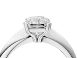 Silver Radiant Cut Solitaire Engagement Ring with Tapered Band and Four-Prong Setting 4