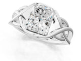 Silver Radiant Cut Solitaire Intertwined Band Prong Setting Ring_15