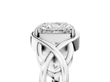 Silver Radiant Cut Solitaire Intertwined Band Prong Setting Ring_19
