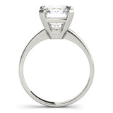 Platinum 3.09 Carat D VVS2 Emerald Cut Solitaire Ring with Four-Prong Setting and Classic Band