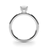 10K White Gold 2.06 Carat E VVS2 Princess Cut Solitaire Ring with Thin Band and Four-Prong Setting