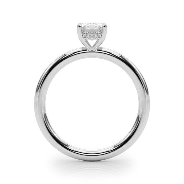 10K White Gold 2.06 Carat E VVS2 Princess Cut Solitaire Ring with Thin Band and Four-Prong Setting