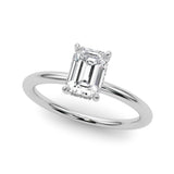 10K White Gold 2.06 Carat E VVS2 Princess Cut Solitaire Ring with Thin Band and Four-Prong Setting